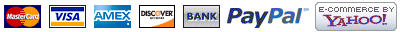 Visa, MasterCard, Discover, American Express, PayPal, Check